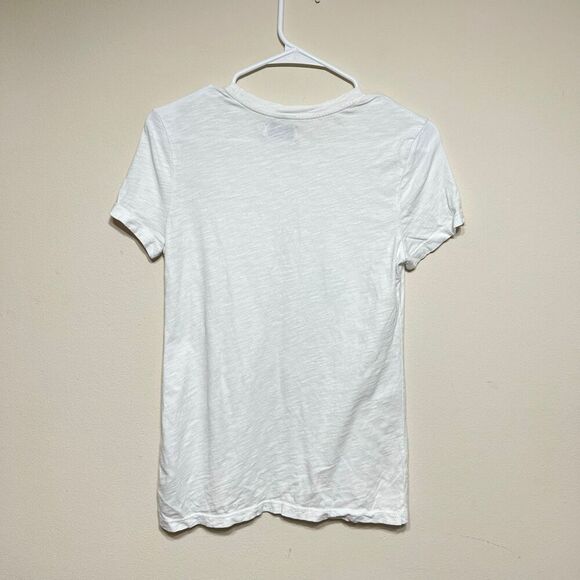 Rowan Tyler Slub Tee White Short Sleeve Shirt XS Women - Picture 8 of 10
